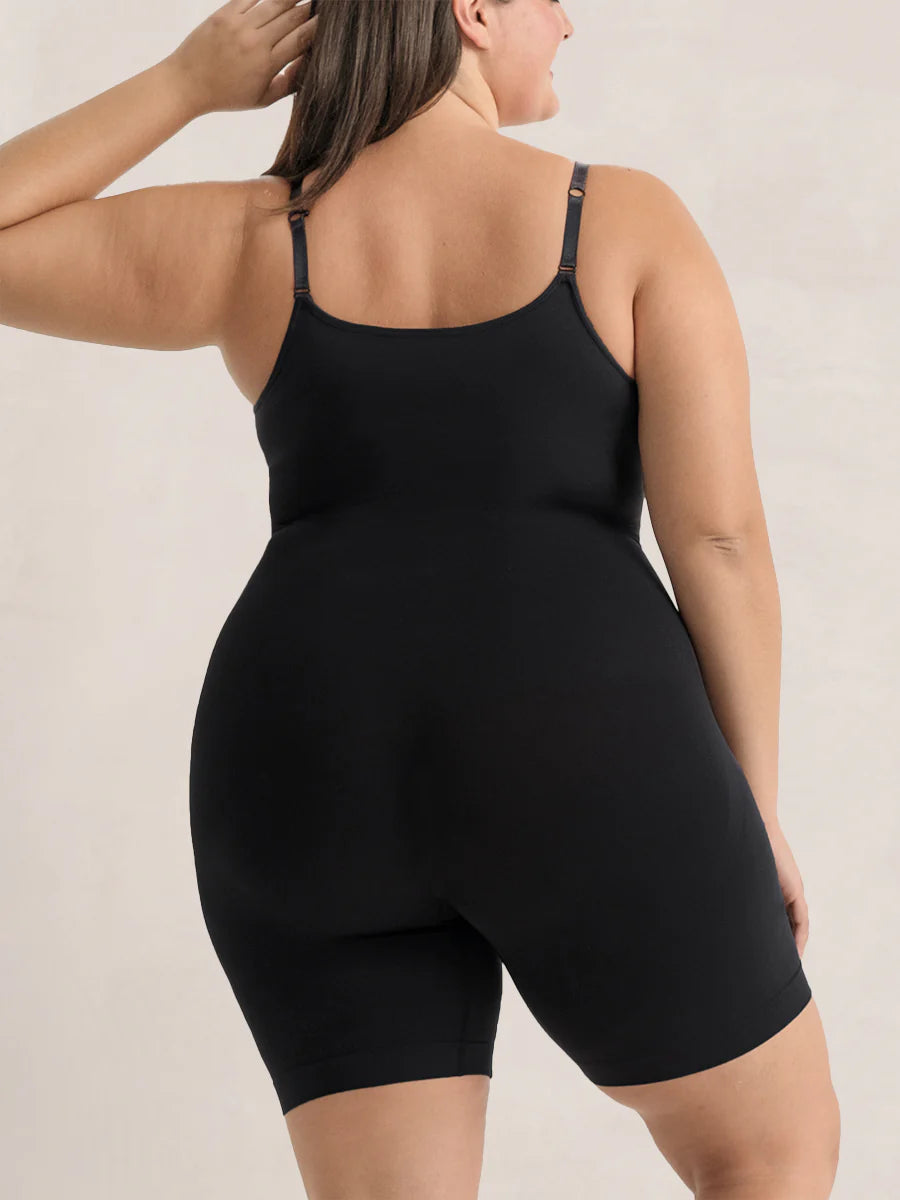 Scoop Neck Shapewear-Body bis zum Oberschenkel