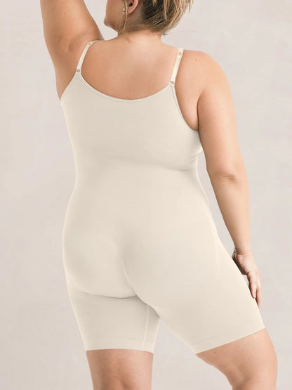 Scoop Neck Shapewear-Body bis zum Oberschenkel