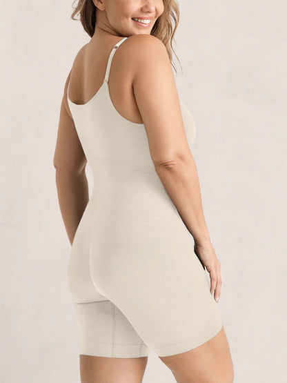 Scoop Neck Shapewear-Body bis zum Oberschenkel