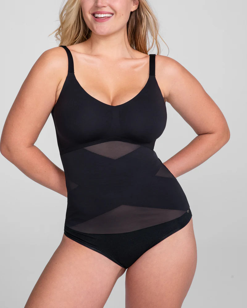 Nahtloses Kompressions-Top mit Mesh-Details